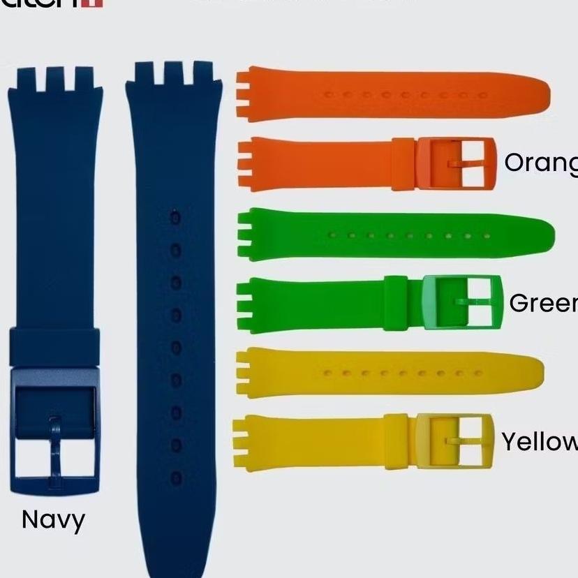 Strap Tali Jam Tangan Swatch 17Mm 19Mm Strap Swatch Rubber Silikon