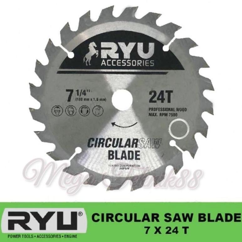 Mata Circular Saw  Ryu 7" X 24T Circular Saw Blade Mata Potong Kayu 7 "