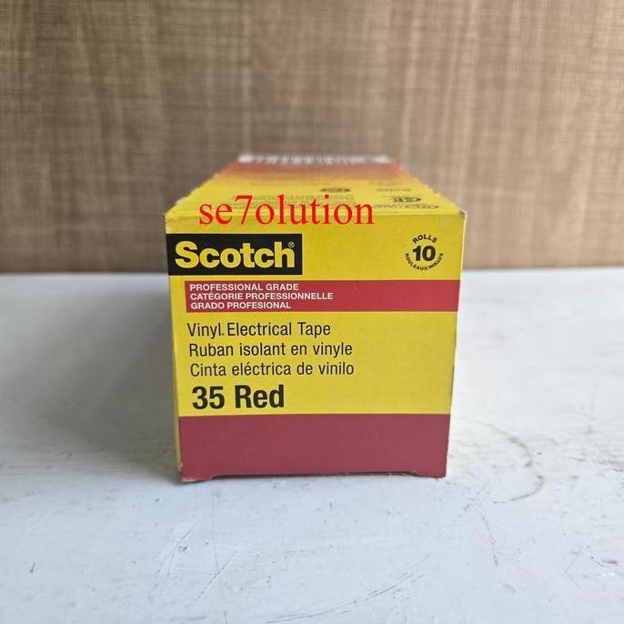 NEW 3M ISOLASI SCOTCH 35 VINYL ELECTRICAL TAPE RED (MERAH)