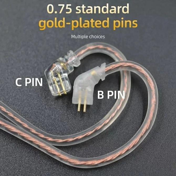 Speak- Kz Kabel Cable Ofc Flat Brown Mic Upgrade Kz Cable Kabel Untuk Kz Earphone Headset Kz With Mi