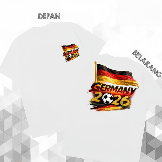 Baju Kaos Germany Jerman 2026 World Cup Jersey Bola Hitam Premium Pria Wanita Katun Nyaman Sablon Un
