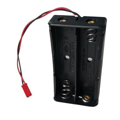 Baterai Holder 18650 Tempat Batre 18650 Kotak 2Slot 2S JST XH SM Merah XH2.54 2pin Jek DC soket hita