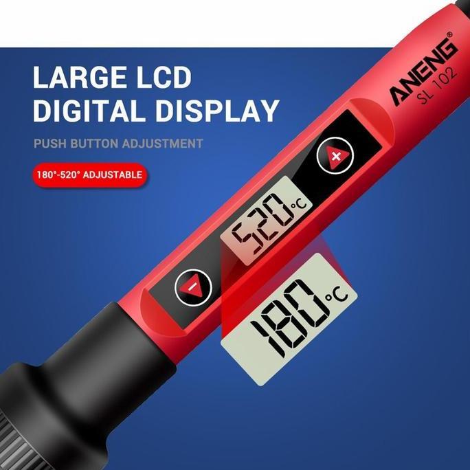 Solder Digital Aneng Solder Lcd 60W 220V Digital Bagus Adjustable Suhu