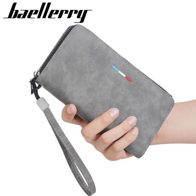 Dompet Pria Wanita Panjang Bahan Kulit PU BAELLERRY C3097 AS