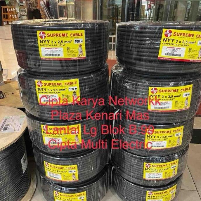 Promo Kabel Supreme Nyy 3x2,5 MM / Supreme Nyy 3x2.5 100m Engkel Hitam / NYY 3X2.5 MM SUPREME / NYY 