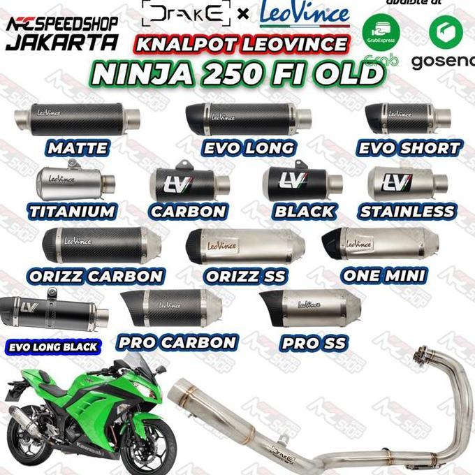 KNALPOT HEADER R9 Drake KAWASAKI NINJA 250FI + SILENCER LEOVINCE
