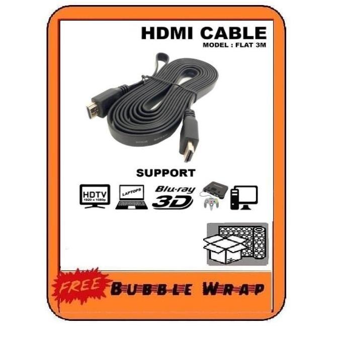 DR353 >> kabel HDMI to HDMI 3 M FLAT ORIGINAL M tech cocok u PS 3 PS 4 DVD dll