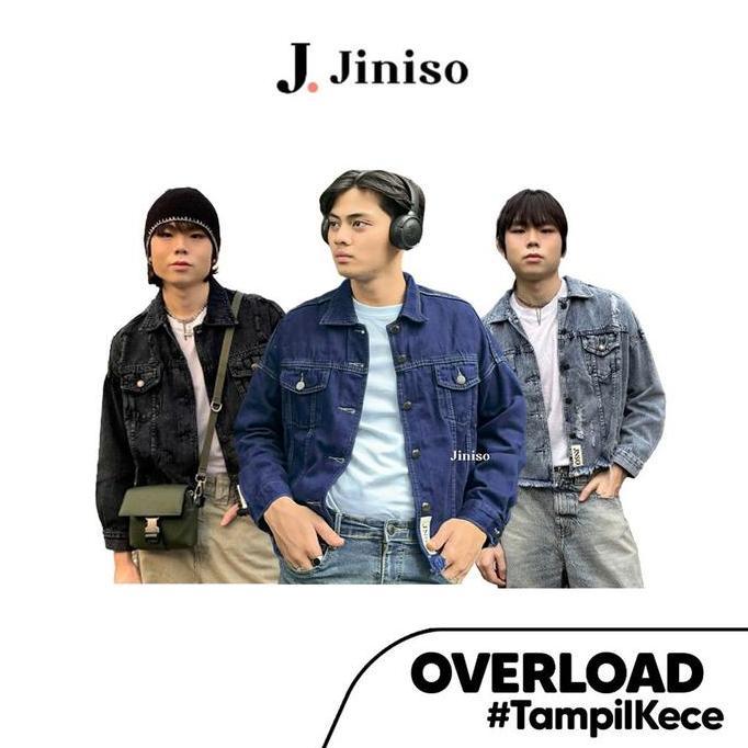 JINISO - Pria Oversize Jaket Jeans