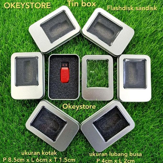 DE16 - kotak kaleng flashdisk sandi cruzer blade ( paket isi 5pc kotak )