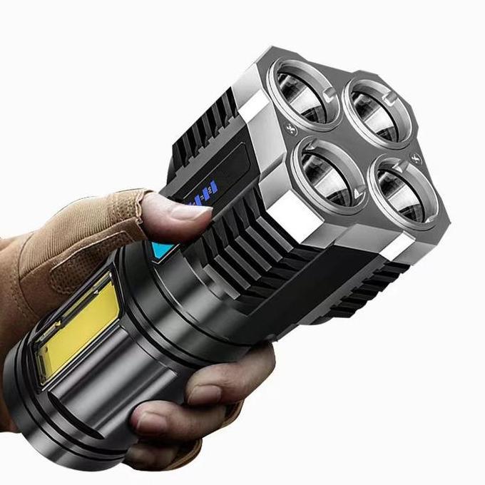 Plus- Lampu Senter Led 4 Mata-Senter Led Chargeable-Senter Cas Led