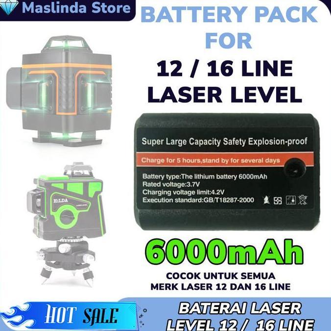Baterai Laser Level Hilda 12 Line 16 Line Kapasitas Besar 5800 Mah