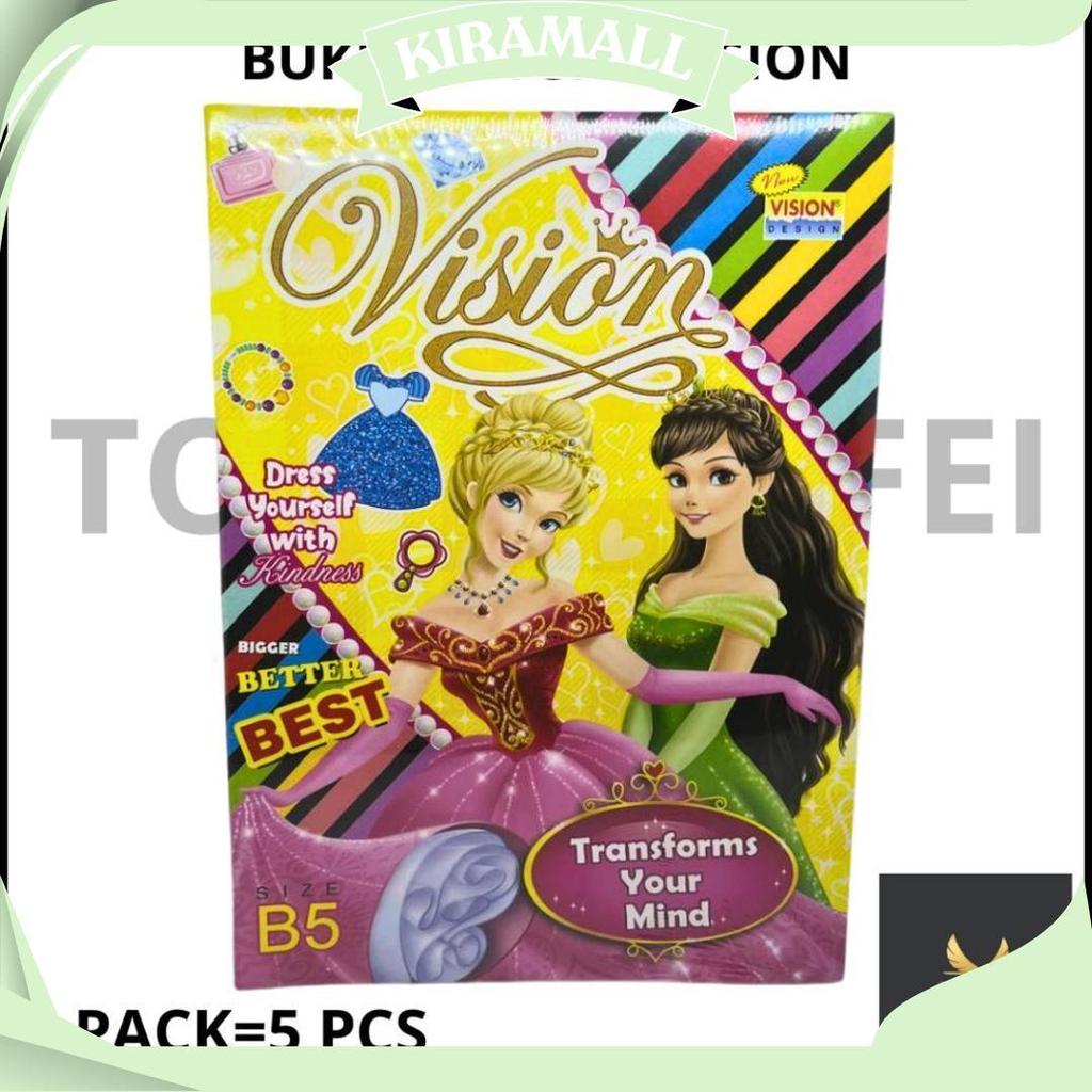 (1 PACK=6 PCS) BUKU TULIS VISION B5/ BUKU TULIS BOXY/ BUKU TULIS B5 BOXY VISION UDF