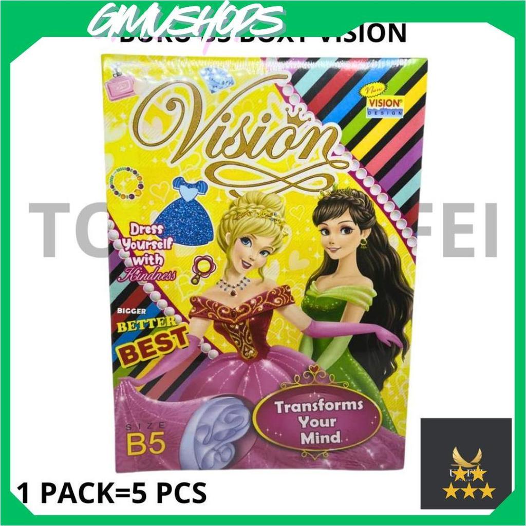 (1 PACK=6 PCS) BUKU TULIS VISION B5/ BUKU TULIS BOXY/ BUKU TULIS B5 BOXY VISION UDF