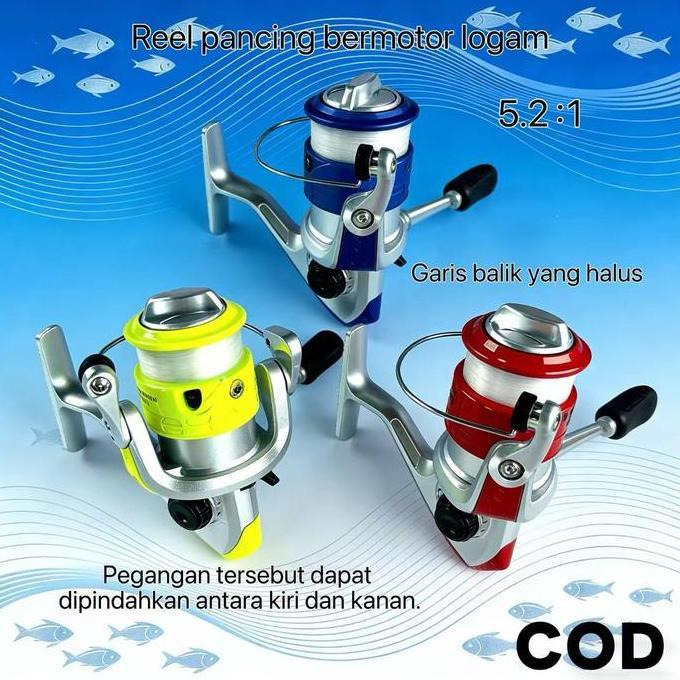 Tifarah_jaelani - Reel Pancing Spinning Berlapis Elektro dengan Mekanisme Logam 5.2:1 Garis Balik Ha