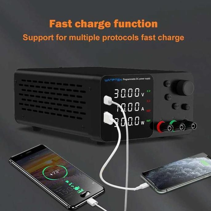 ESWANE Power Supply AC To DC 30V 60V 120V Dimmer Ammeter Stabilized 5A With Layar LCD 4 Digit