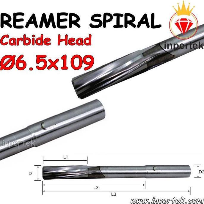 USANVI Reamer 6.5x109 TCT Reamer Carbide Head 6.5mm Rimer Spiral 6 Lemer