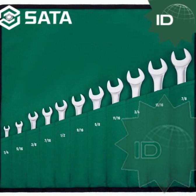 SATA Kunci Ring Pas Inch Set 11 Pc 09021 SAE Combination Wrench Set