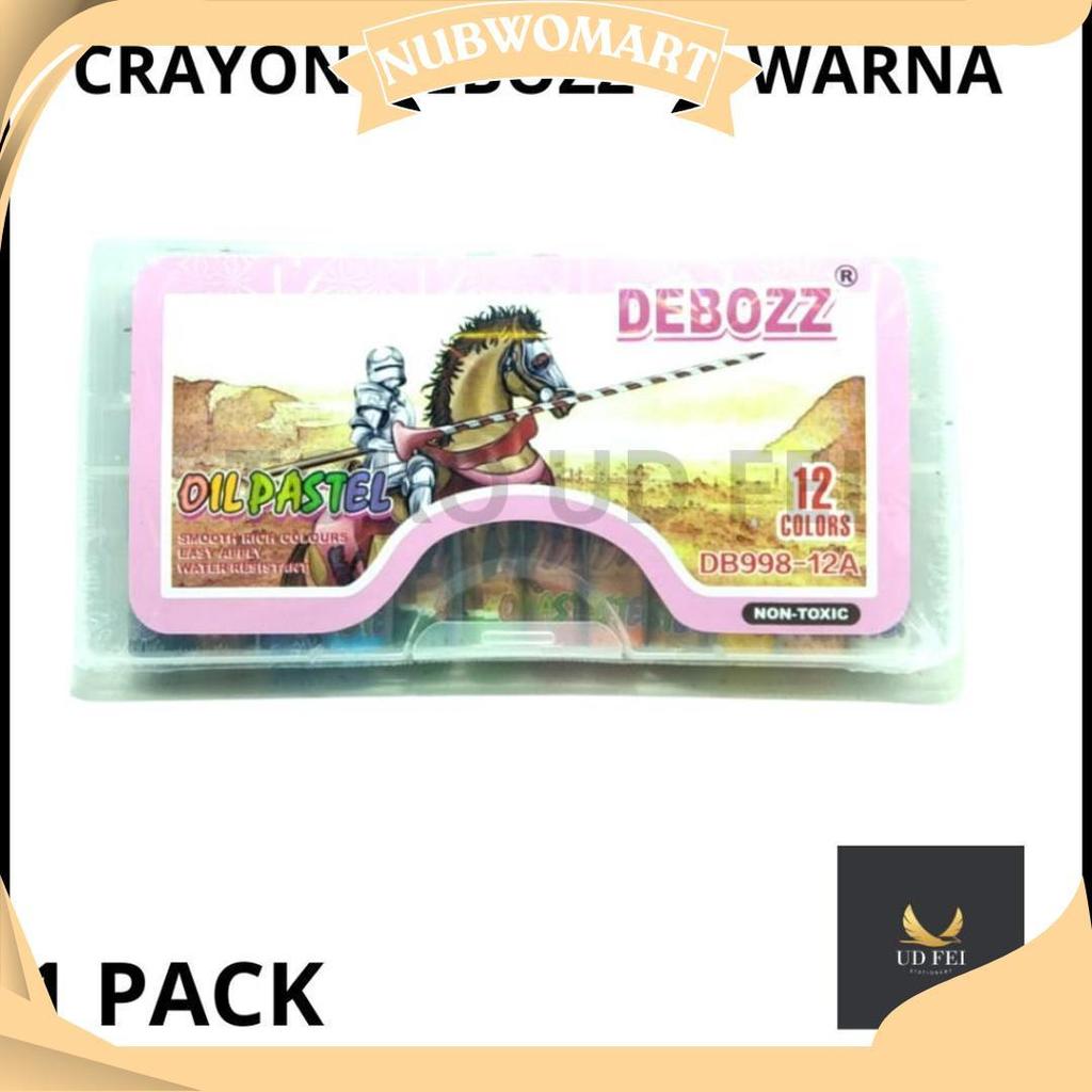 (1 PACK) Crayon Debozz 12 warna/ Crayon Debozz/ Krayon Debozz 12 DB 998-12A UDF
