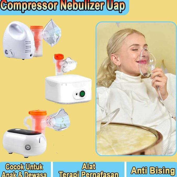 ESWANE Taff Omicron Set Compressor Nebulizer Uap Alat Inhaler Uap Obat Terapi Asma Ganguan Saluran P