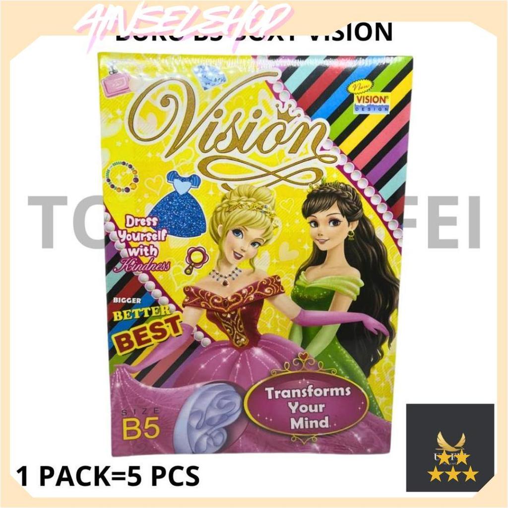 (1 PACK=6 PCS) BUKU TULIS VISION B5/ BUKU TULIS BOXY/ BUKU TULIS B5 BOXY VISION UDF