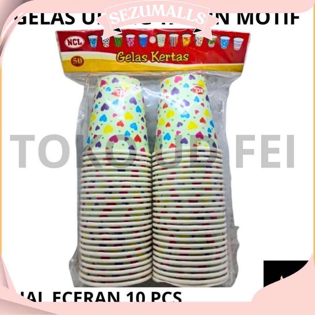 (10 PCS) Gelas Ultah / Gelas Motif / Paper Cup Motif / Paper Cup UDF