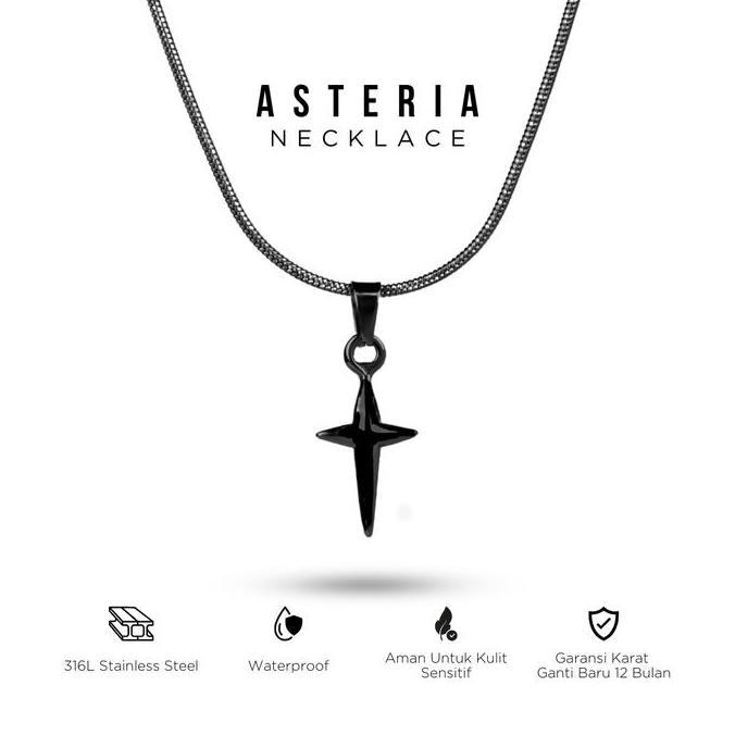 PROJECT NINETYSEVEN - ASTERIA Necklace - Kalung Pria Wanita Anti Karat Premium Kalung Bintang Mewah 