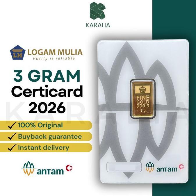 EMAS ANTAM 3 GRAM LM LOGAM MULIA ANTAM 3 GRAM SERTIFIKAT TERBARU