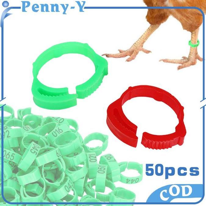 PODAMANS 50pcs Gelang Kaki Ayam Cincin Kaki Ayam Bangkok Gelang Kaki Ayam Aduan Penanda Ayam Segel K