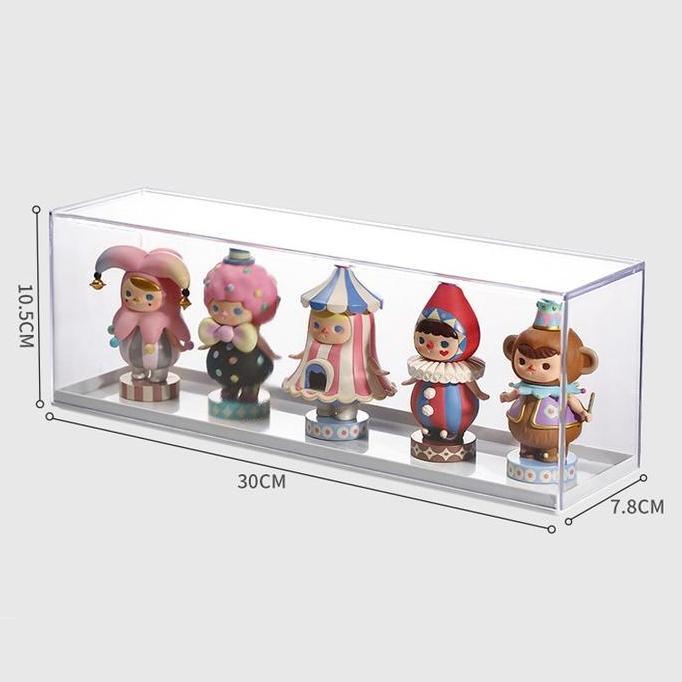 VIOVYS Rak Display Mainan Transparent Acrylic Box Rak Penyimpanan Mainan Display Box Plastik Hijau