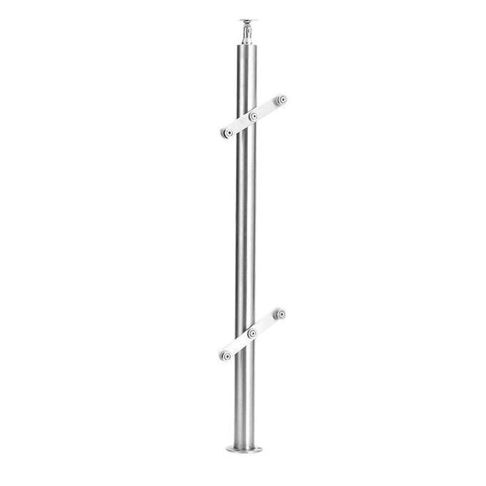 PODAMANS 85cm Railing Tangga Kaca Hollow SUS 304 Railing Tangga Stainless Kaca Minimalis Tiang