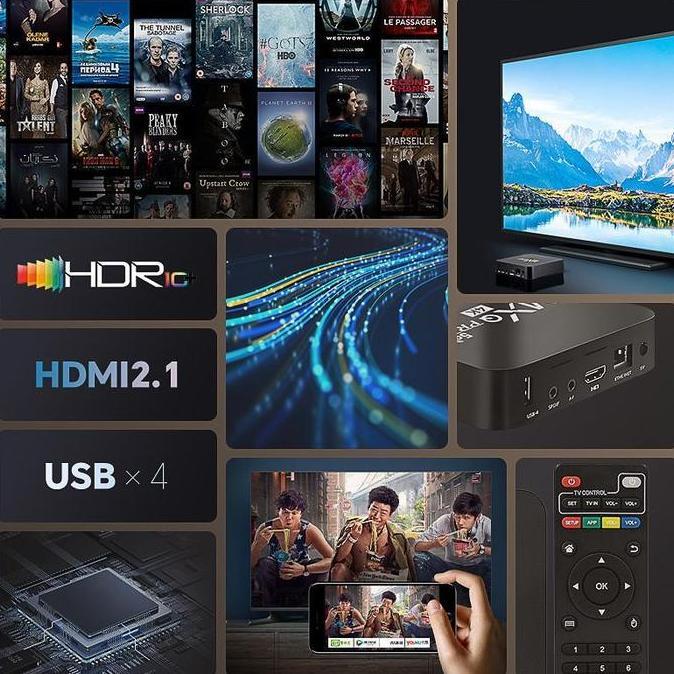 Mely- Cantiklife Kotak Tv Android Mxq Pro 4K 2.4G Wifi 8Gb+128Gb Smart Tv Ultra Hd Kotak Tv Pintar P