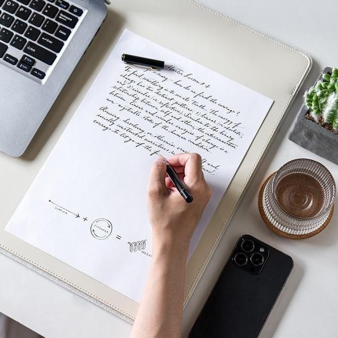 Linkid- Desk Mat Dnac - Minimalistic Desk Mat Mousepad Leather From Dnac Gray