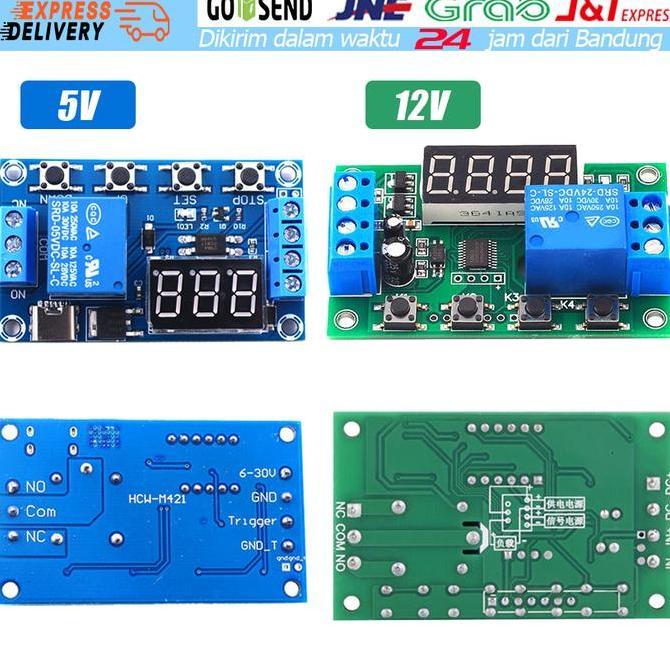 PACHAM Relay Timer Display Modul Relay Delay Timer DC 5/12V Adjustable