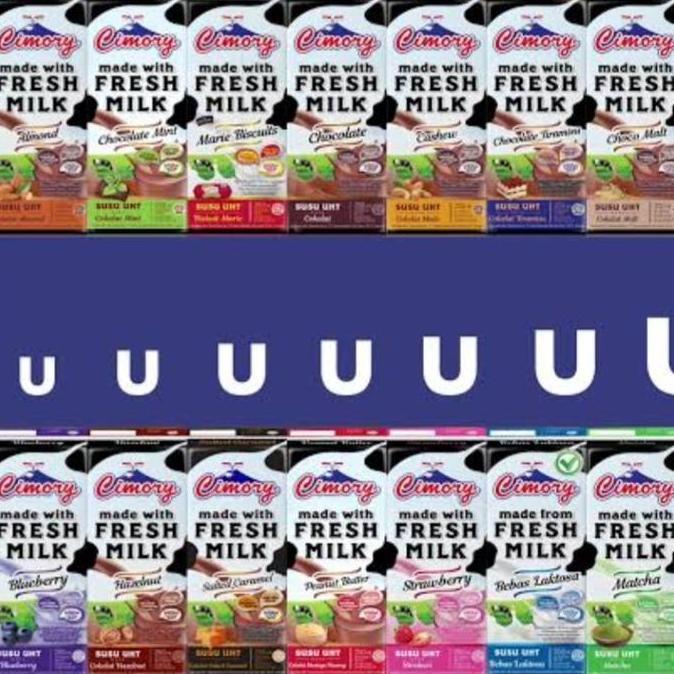 Cow- Susu Cimory 250 Ml 1 Karton Fresh Milk Rasa Blueberry Matcha Marie Regal Sea Salt Dll Isi 24 Pc
