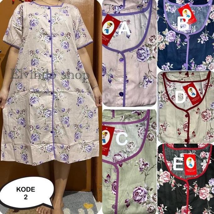 Whell- Daster L Ld 120Cm Katun Sabata Lembut Full Kancing Bunga Pretty