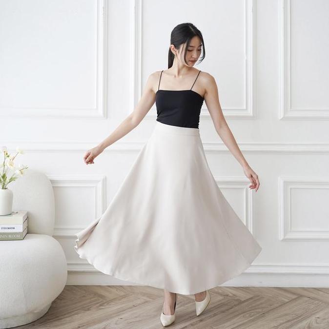 Severli FUJI Midi Maxi Skirt | Rok Kerja | Rok Wanita Korean Style Formal Casual | Rok High Waist Fl