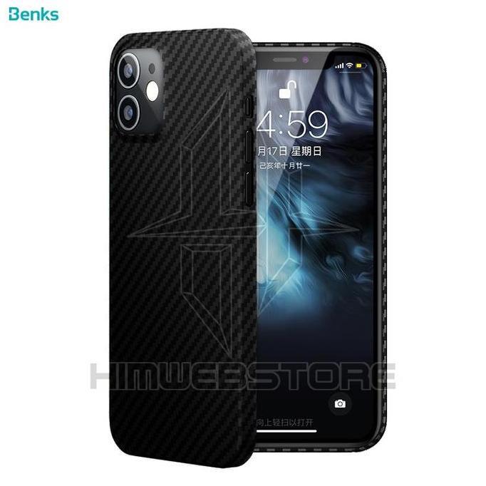 [LISHOP] BENKS CASING ARAMID CARBON FIBER PHONE CASE IPHONE 12 MINI PRO MAX