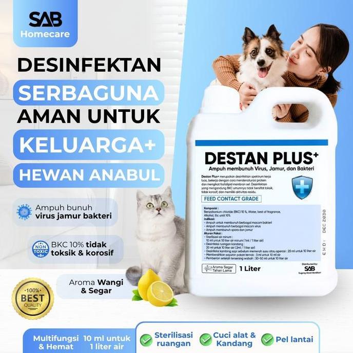 Destan Plus 1 L - Desinfektan Serbaguna - Desinfektan ruangan - Desinfektan Aman untuk Hewan - Desta