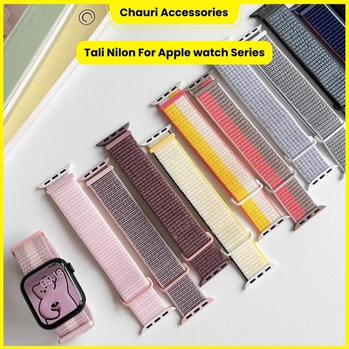 Tali Nilon For Apple watch Series 1 2 3 4 5 6 7 8 9 S10 ultra ultra2 IWO Tali jamtangan Strap smartw