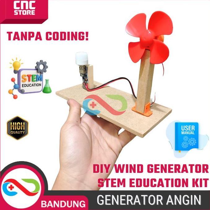 [ready] DIY Generator Angin Mini Kit Pembangkit Listrik Tenaga Angin Mainan Edukasi untuk Belajar & 