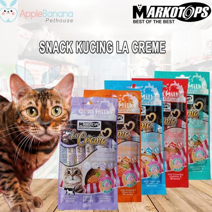 Gato - Markotop Creamy Goat Milk -Snack Kucing Markotops 4X15 Gram