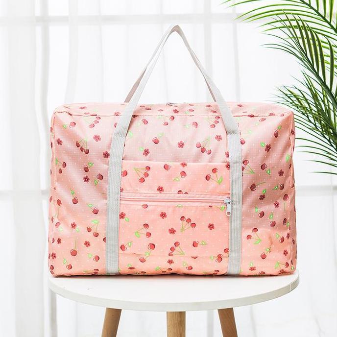 MLS - Tas Travel Lipat Motif Besar Tas Koper Lipat Jinjing Polos