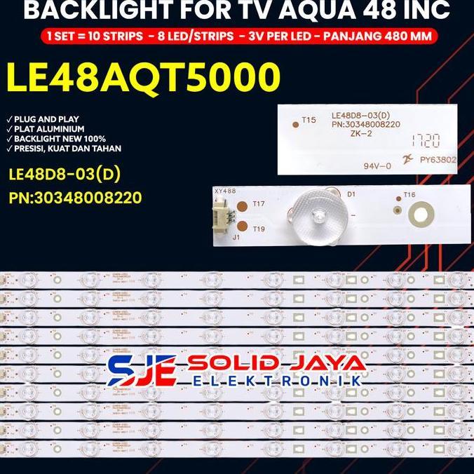 BACKLIGHT TV AQUA 48 INCH LE48AQT5000 48AQT5000 LAMPU BL LED 48AQT 8K 3V MURAH
