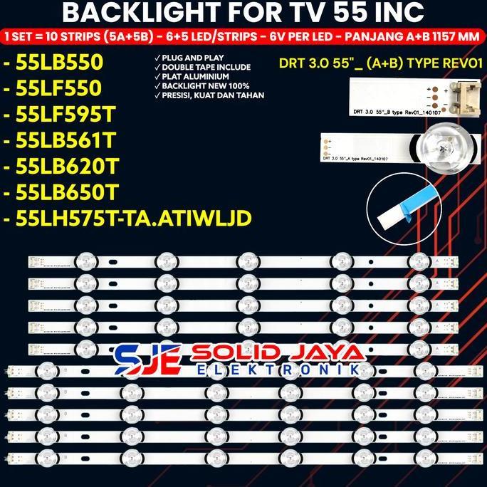 BACKLIGHT TV LED 55 INCH 55LB550 55LF550 55LF595 55LB561 55LB650 55LB582 55LB575 55LF550A 50LB550A P