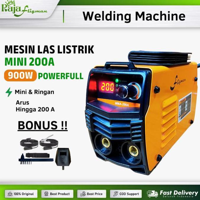 Fligman Mesin Las Inverter Igbt 900 Watt Mini Trafo Las Mma 200 Alat Las Listrik Portable Untuk Besi