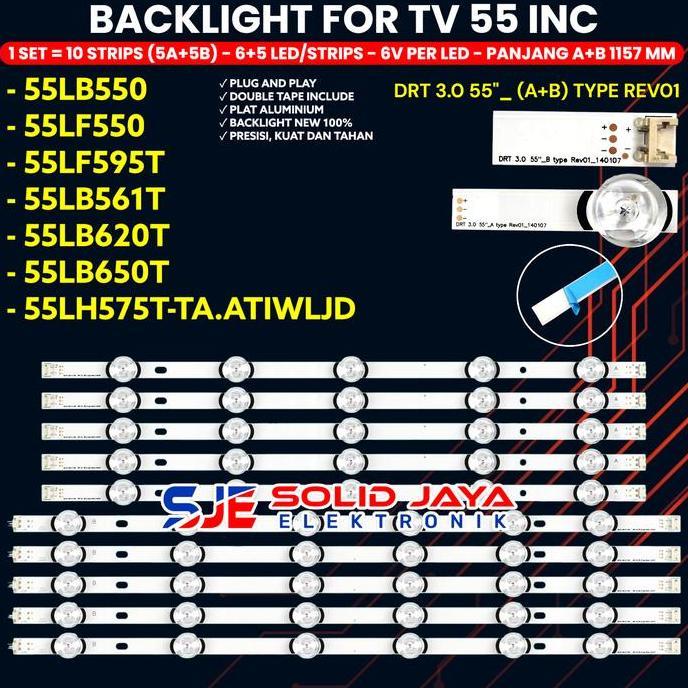 BACKLIGHT TV LED 55 INCH 55LB550 55LF550T 55LF595T 55LB561T 55LB650T 55LB582T 55LB575T LAMPU BL 55LF