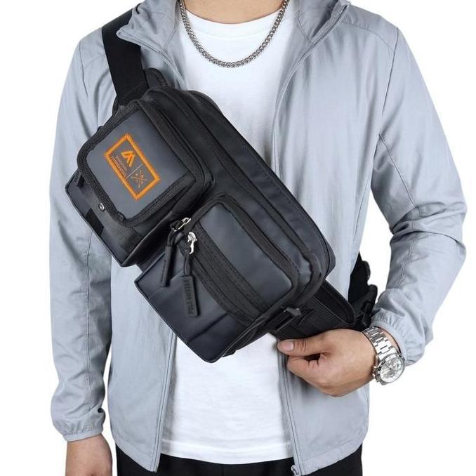 DV361 - Tas Selempang Pria Waistbag Tas Pinggang Bahan Ballon Waterproof Tahan Terhadap Air Dengan E