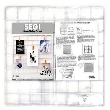 MH - Hijang Segi Wall Grid Wire Mesh Besi Gantung Foto Organizer Dekorasi Dinding dan Tanaman Hias