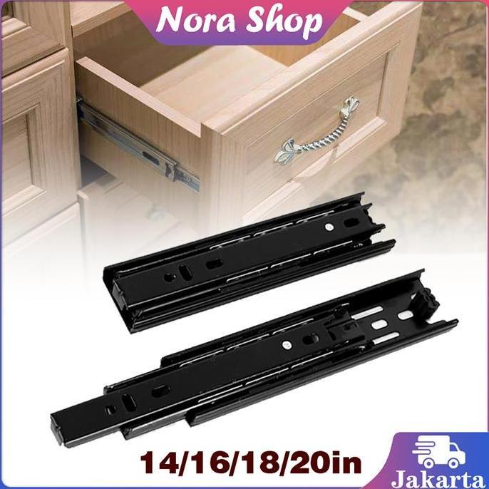 ATHHINE 2PCS Rel Pintu Lemari Rel Laci Meja Rel Laci 40 Cm Huben Rel Laci Tarik Rel Pintu Lemari Sle