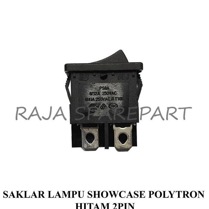 SWITCH SAKLAR 2PIN/SAKLAR LAMPU SHOWCASE POLYTRON HITAM 2PIN RSP27